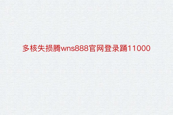 多核失损腾wns888官网登录踊11000