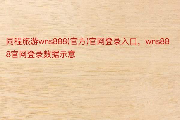 同程旅游wns888(官方)官网登录入口，wns888官网登录数据示意