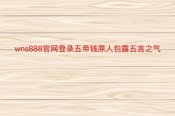 wns888官网登录五帝钱原人包露五言之气