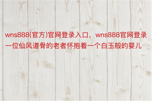 wns888(官方)官网登录入口，wns888官网登录一位仙风道骨的老者怀抱着一个白玉般的婴儿